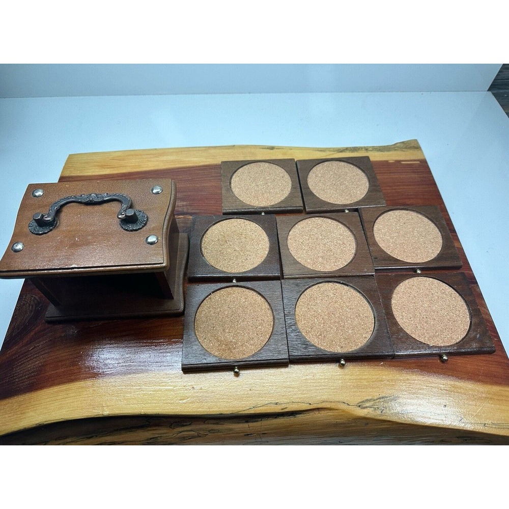 VTG Price Import‎ Wood and Cork Coasters Set (8 coasters) - Picture 2 of 6